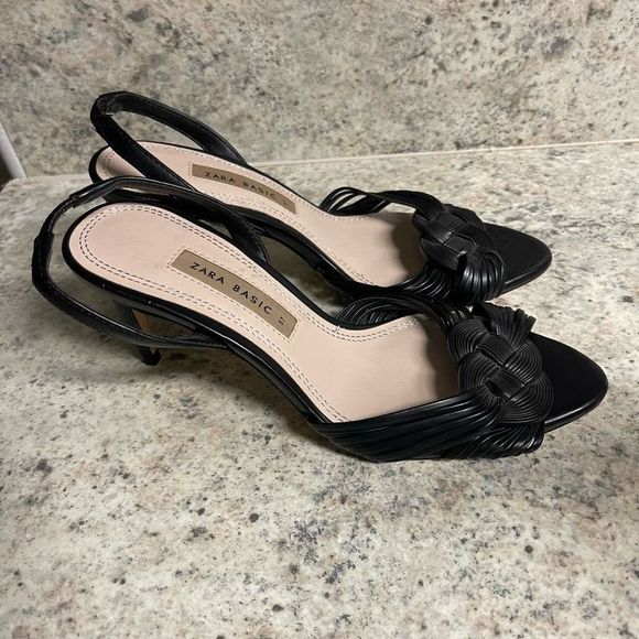 Zara NWOT black braided heels - Picture 5 of 7